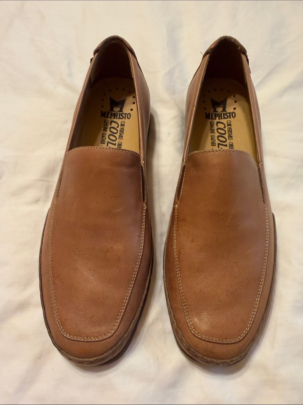 Mephisto Men's Tan Leather Slip-On Loafers - Picture 1 of 6
